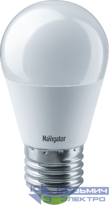 Лампа светодиодная 61 337 NLL-G45-8.5-230-4K-E27 8.5Вт шар матовая 4000К нейтр. бел. E27 680лм 176-264В Navigator 61337