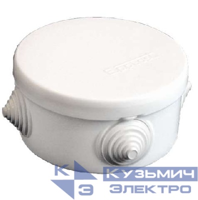 Коробка распределительная ОП d90х45мм У140 IP54 4 выхода 4 гермоввода крышка защелкивающаяся бел. Epplast 140141