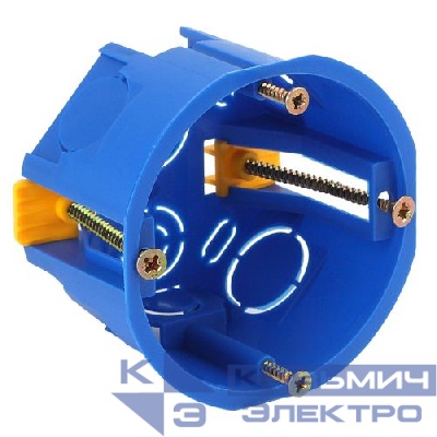 Коробка установочная приборная КУП 68х45мм для полых стен с саморезами с пластиковыми лапками IP30 син. Эра Б0037430