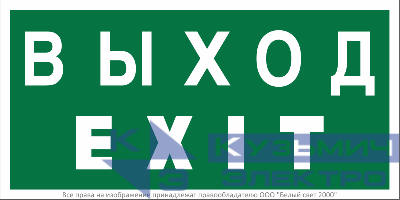 Знак безопасности NPU-2010.E24 "Выход-EXIT" Белый Свет a21620