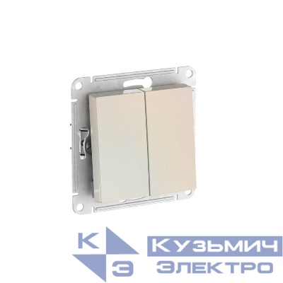 Переключатель 2-кл. AtlasDesign (сх. 6/2) 10AX быстрозажим. клем. механизм жемчуж. SE ATN000465S