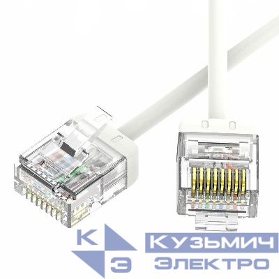 Патч-корд неэкранированный Ultra SLIM CAT6 U/UTP 4х2 32 AWG LSZH 0.2м бел. DKC RN6UU4502WH-32
