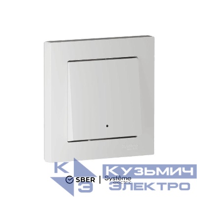 Выключатель 1-кл. AtlasDesign Smart 10А (сх. 1) L+N с подсветкой Zigbee механизм бел. SE ATN000113Z