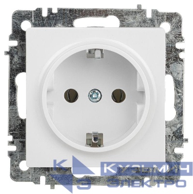 Розетка 1-м СП Accent 6-202-01 16А IP20 250В 2P+E Schuko AL/CU бел. Intro Б0063678