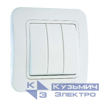 Выключатель 3-кл. СП Lillium 10А IP20 бел./бел. Makel 70091