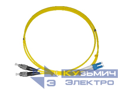 Патч-корд оптический переходной FC-LC/UPC SM Duplex 3.0мм 9/125, 1м, LSZH