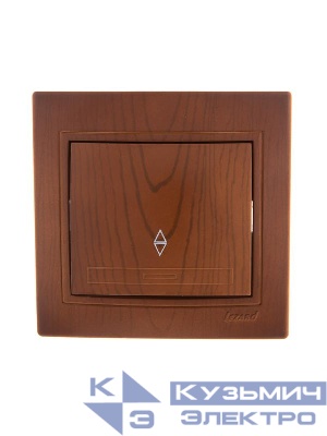 Переключатель проходной 1-кл. СП Mira 10А сосна LEZARD 701-0801-105