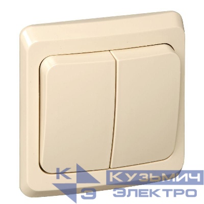Выключатель 2-кл. СП Этюд 10А IP20 крем. SE BC10-002K