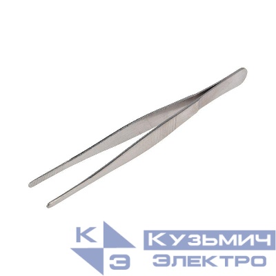 Пинцет прямой рифленый 125мм (блист.) Rexant 12-0360