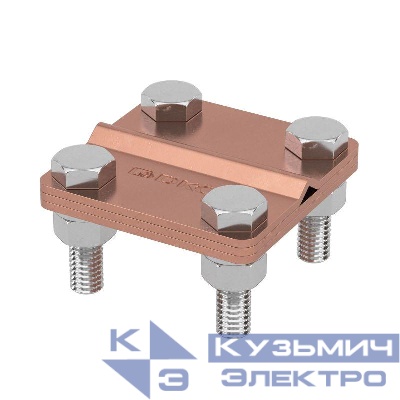 Соединитель пруток-полоса с раздел. пластиной 57х57мм медь DKC NG3102CU