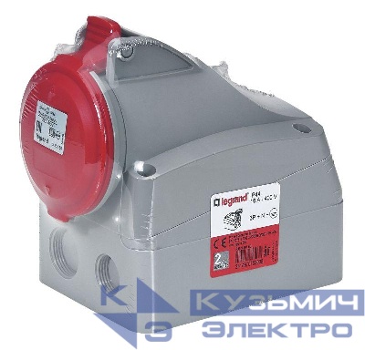 Розетка накладная 16А 380В 3К+Н+З IP44 Leg 090160 Leg 090160