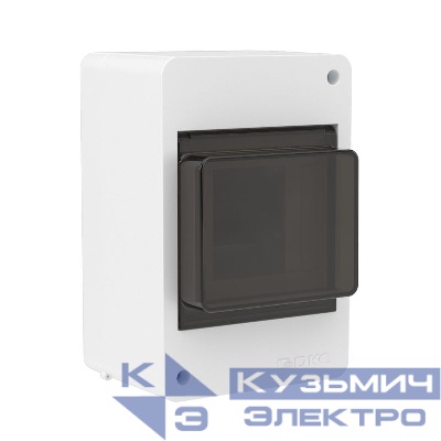 Щиток настенный Фрейм (FRAME) ЩРн-п-4 4мод. с тонированной дверцей бел. DKC F04W0WD