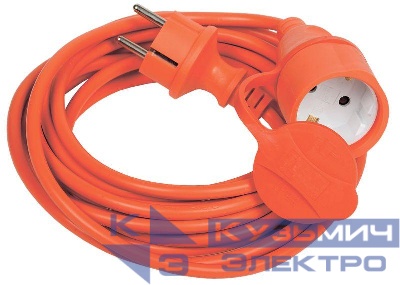 Удлинитель-шнур 1х10м с заземл. 10А IP44 УШ-01РВ 2P+PE ПВС 3х1 оранж. IEK WUP10-10-K09-44