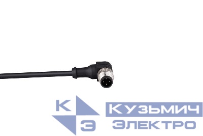 Кабель соединительный 5м со штепселем M12х3 90град. ПВХ IP68 EMAS SKM12F3DXV5