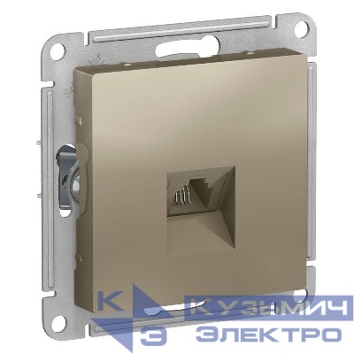 Розетка телефонная 1-м СП AtlasDesign RJ11 механизм шампань SE ATN000581