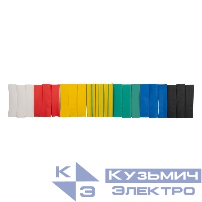 Трубка термоусадочная PTT 16/8-10-21 SET7 (ТУТнг 16/8) набор 7 цветов по 3шт 10см (уп.21шт) JazzWay 5075900