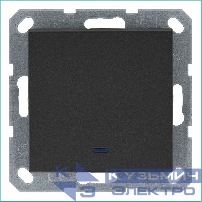 Выключатель 1-кл. 10А IP20 с подсветкой механизм антрацит Jasmart G3011NB