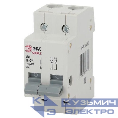 Выключатель нагрузки 2п 63А ВН-29 SIMPLE-mod-62 ЭРА Б0039252