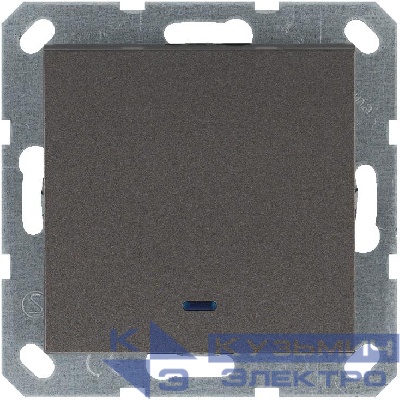 Переключатель проходной 1-кл. 10А IP20 с подсветкой механизм мокко Jasmart G3012NZ