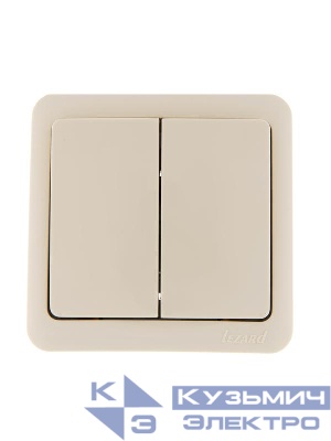 Выключатель 2-кл. 1п ОП Viola 10А IP20 крем. LEZARD 751-0300-101