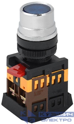 Кнопка ABLF-22 d22мм 1з+1р 240В неон син. IEK BBT10-ABLF-K07