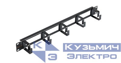 Органайзер кабельный 19дюйм 1U глубина колец 40мм метал. с отверстиями в опорной планке черн. (уп.2шт) NIKOMAX NMC-OK400H-1U-BK-2