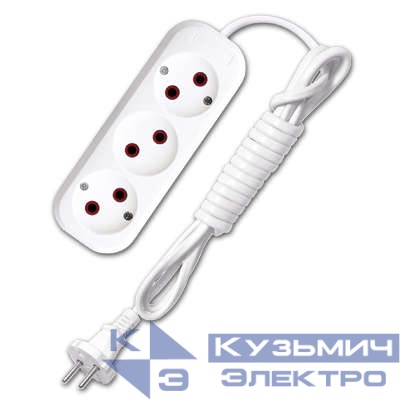 Удлинитель 3х2м без заземл. 6А IP20 У6-639 ШВВП 2х0.75 UNIVersal 9631932