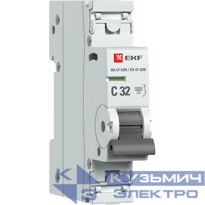 Выключатель автоматический модульный 1п C 32А 6кА ВА 47-63N PROxima EKF M636132C