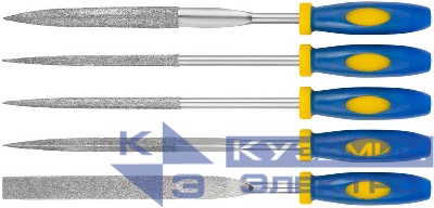 Надфиль алмазный мягкая ручка 5х180/60мм 5шт FIT 42175