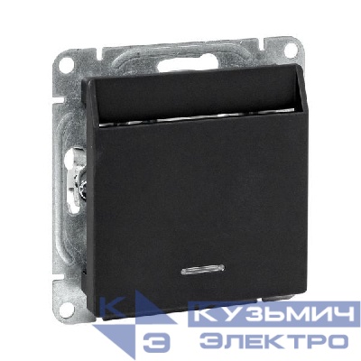 Выключатель карточный Эпика с подсветкой механизм черн. EKF UP1-SWB-card