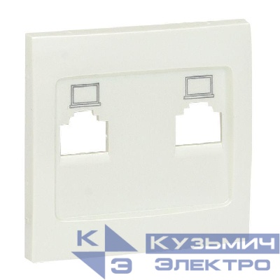Панель лицевая Валенсия для розетки компьютерной 2-м RJ45 жемчуж. PROxima EKF ESK02-L-035-50