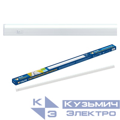 Светильник светодиодный ULI-Q150 10W/4000K IP40 WHITE 10Вт 4000К IP40 220В накладной линейный опал. рассеив. выкл. кабель и крепление (аналог Т5) Volpe UL-00006758