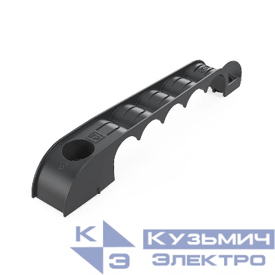 Держатель труб d20мм для прямого монтажа односторон. на 5 мест черн. (уп.20шт) Промрукав PR13.03283