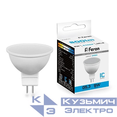 Лампа светодиодная LB-560 9Вт MR16 6400К G5.3 230В FERON 25841