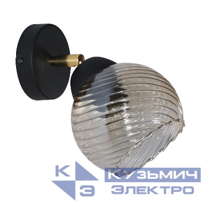 Светильник "Кристаль" 511 (плафон 8633) НББ 01-60-176 Е27 (ИМ) настенный черн. муар Элетех 1005405261