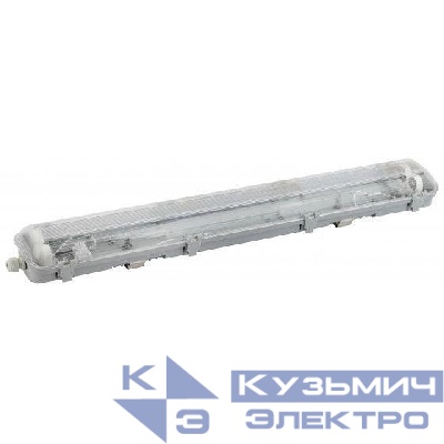 Светильник SPP-102-0-002-120 под 2 светодиодные лампы T8 G13 2х1276 c рассеивателем из поликарб. Эра Б0052438