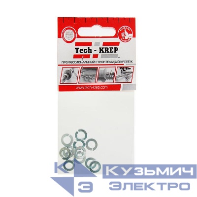 Шайба пружинная М6 DIN 127 цинк. (пакет) (уп.12шт) Tech-Krep/Zitar 103048