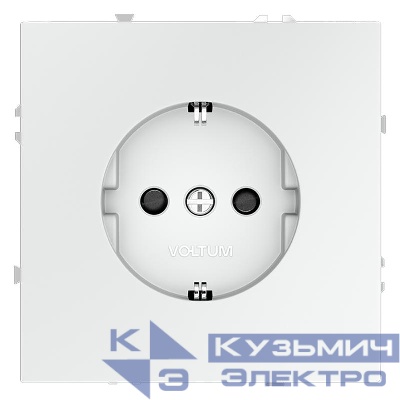 Розетка 1-м СП S70 16А с заземл. защ. шторки механизм бел. матов. Voltum VLS040202