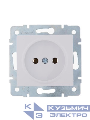 Розетка 1-м СП Karina 16А IP20 без заземл. термопласт механизм бел. LEZARD 707-0288-121B