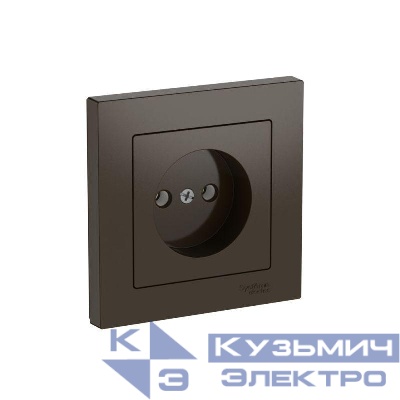 Розетка AtlasDesign 16А без заземл. быстрозажим. клем. в сборе мокко SE ATN000640S