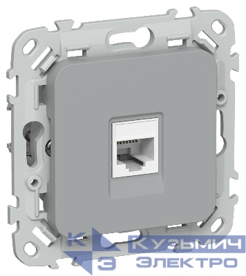 Розетка компьютерная СП FLITE РК6-1-0-ФлС RJ45 кат.6 UTP механизм сер. IEK FI-K12-2-K03