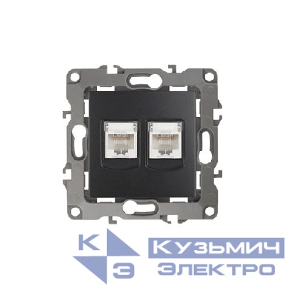 Розетка компьютерная 2-м Эра12 RJ45 12-3108-05 антрацит Эра Б0014733