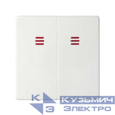Клавиша двойная Simon82 с подсветкой бел. 82025-30