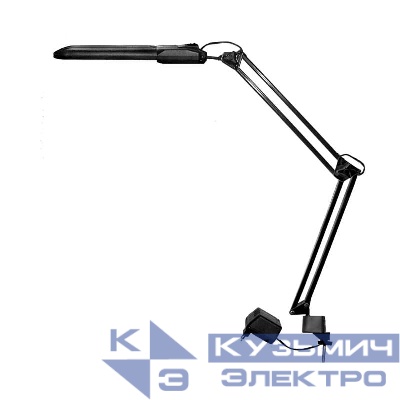Светильник Дельта 1 настол. на струбцине с дросселем 11Вт с лампой КЛЛ G23 черн. Трансвит 129