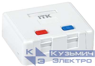 Корпус розетки настен. для установки двух модулей KJ бел. ITK CS2-022