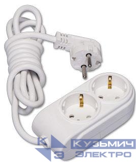 Удлинитель 2х7м с заземл. 16А IP20 ПВС 3х1.5 защ. шторки Makel N2210074