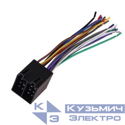 Разъем для автомагнитол "Евро" ISO сдвоенный штекер акустика+питание Rexant 16-0503