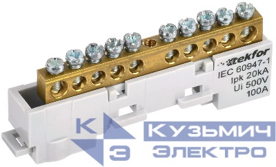 Шина L "фаза" неизол. на универс. держ. 6х9-10-Ср TEKFOR IEK TF-NN10-10-DL-K03