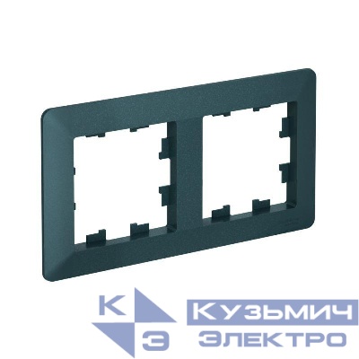 Рамка 2-м AtlasDesign Air изумруд/дым. черн. SE ATN220802