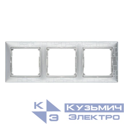 Рамка 3-м Valena горизонт. алюм. модерн Leg 770343